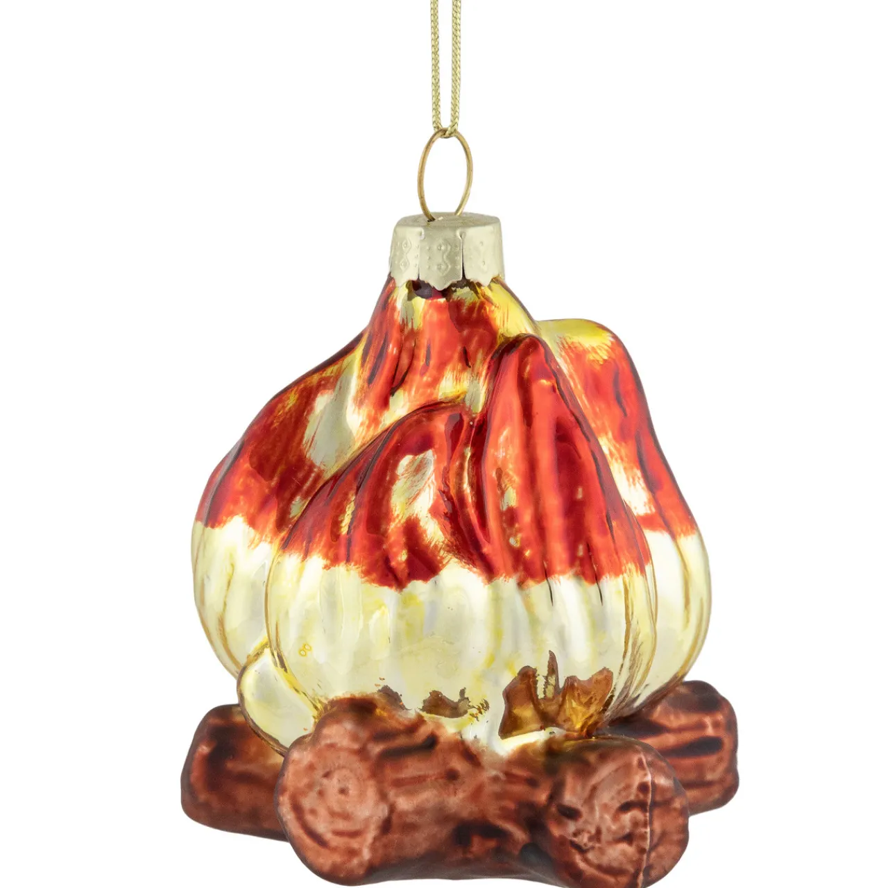 Best 2.75" Log Campfire Glass Christmas Ornament Novelty