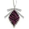 Best 5.75" Magenta Pink and Gray Glittered Diamond Prism Christmas Ornament Finials|Pendants