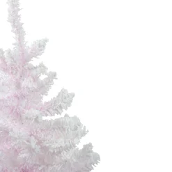 Clearance 3' Medium Flocked Madeline Pink Spruce Artificial Christmas Tree, Unlit Unlit