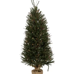 Discount 4' Medium Warsaw Twig Artificial Christmas Tree in Burlap Base - Clear Lights Twig & Birch