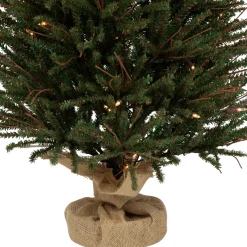 Discount 4' Medium Warsaw Twig Artificial Christmas Tree in Burlap Base - Clear Lights Twig & Birch