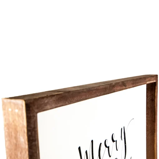 Outlet 19.5" Merry Christmas with Holiday Trees Wall Sign Wall