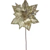Best 24" Metallic Champagne Gold Glittered Poinsettia Christmas Stem Spray Sprays, Picks & Branches