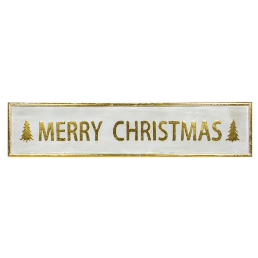 Best 48" Metallic Gold Merry Christmas Metal Wall Sign Wall