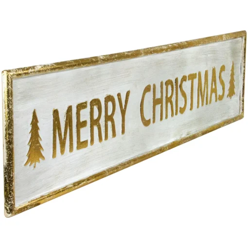 Best 48" Metallic Gold Merry Christmas Metal Wall Sign Wall