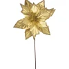 Sale 24" Metallic Gold Sequin Poinsettia Christmas Stem Spray Sprays, Picks & Branches