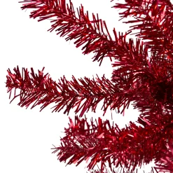 Online 7' Metallic Red Tinsel Artificial Christmas Tree - Unlit Unlit