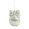 New 4" Metallic Silver Mosaic Glass Disk Christmas Ornament Disk Ornaments