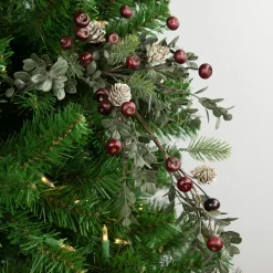 Best 30" Mixed Foliage with Berries and Pinecones Artificial Christmas Spray Sprays, Picks & Branches