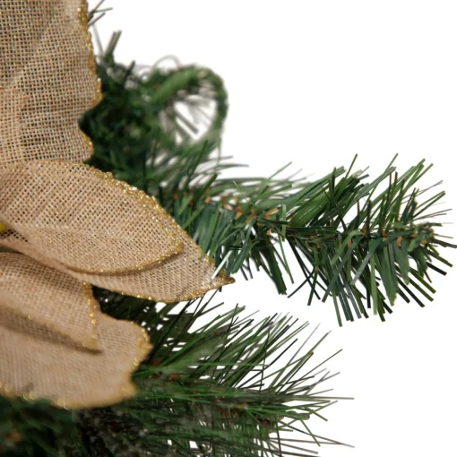 Hot 28" Mixed Pine Berry and Poinsettia Artificial Christmas Teardrop Swag - Unlit Unlit Swags