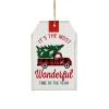 6" Most Wonderful Time of the Year Christmas Tag Sign Ornament Wall