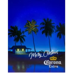 18.75" Motion Activated Musical Lighted Corona Christmas Wall Art Door