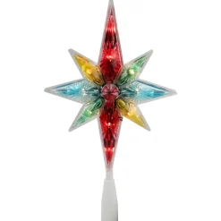 Online 10.75" Multi Colored Faceted Star of Bethlehem Christmas Tree Topper- Clear Lights Stars