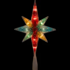 Online 10.75" Multi Colored Faceted Star of Bethlehem Christmas Tree Topper- Clear Lights Stars
