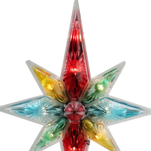 Online 10.75" Multi Colored Faceted Star of Bethlehem Christmas Tree Topper- Clear Lights Stars