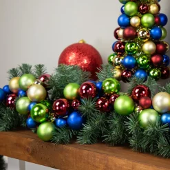Best 6' Multi-Color 2-Finish Shatterproof Ball Christmas Garland Pre Decorated
