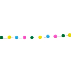 Hot 9' Multi-color Plush Snowball Christmas Garland Pre Decorated