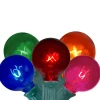 Discount 10 Multi-Color Transparent G40 Globe Christmas Lights - 9' Green Wire Globes