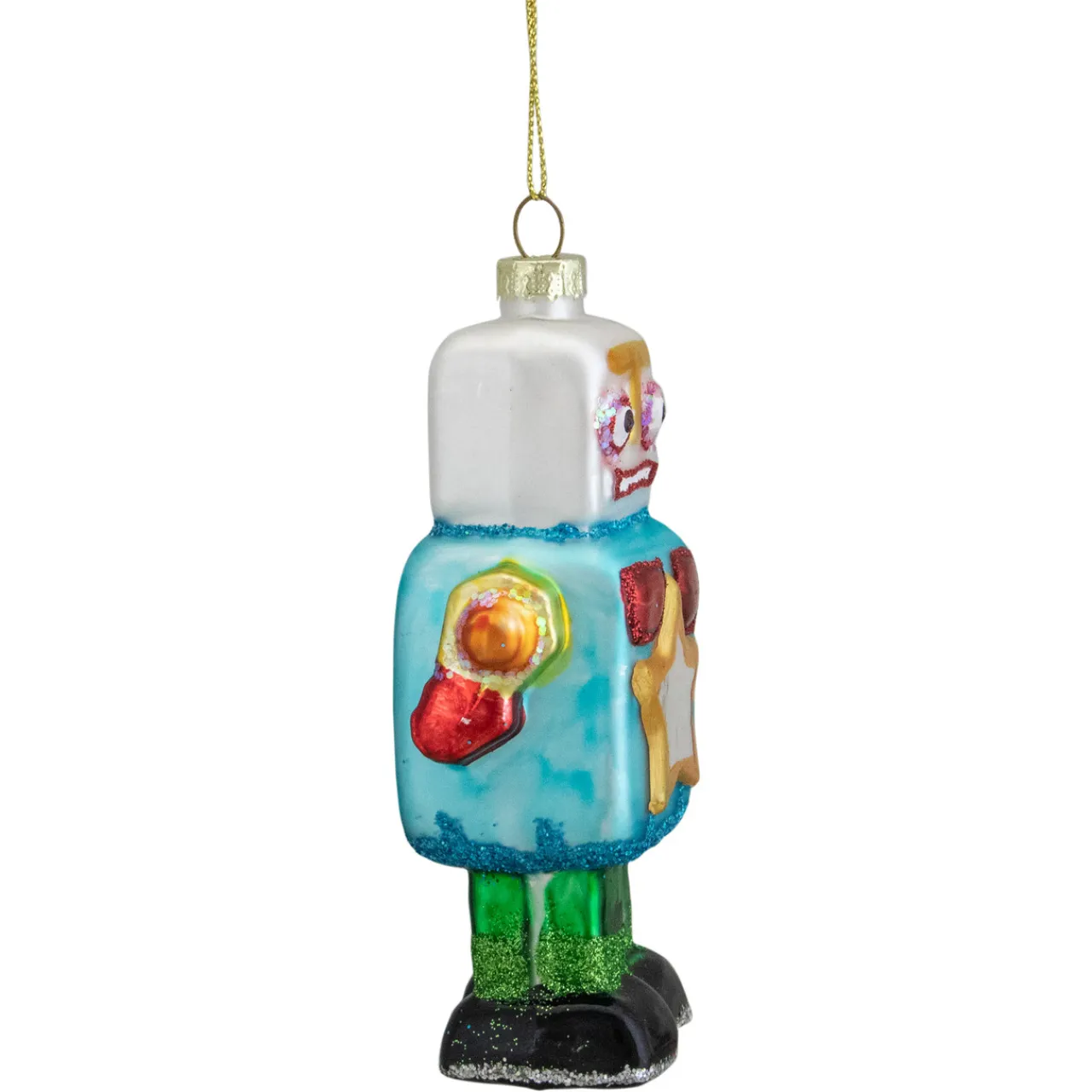 Outlet 4.75" Multi-Colored Glass Robot Christmas Ornament Fantasy & Sci-Fi