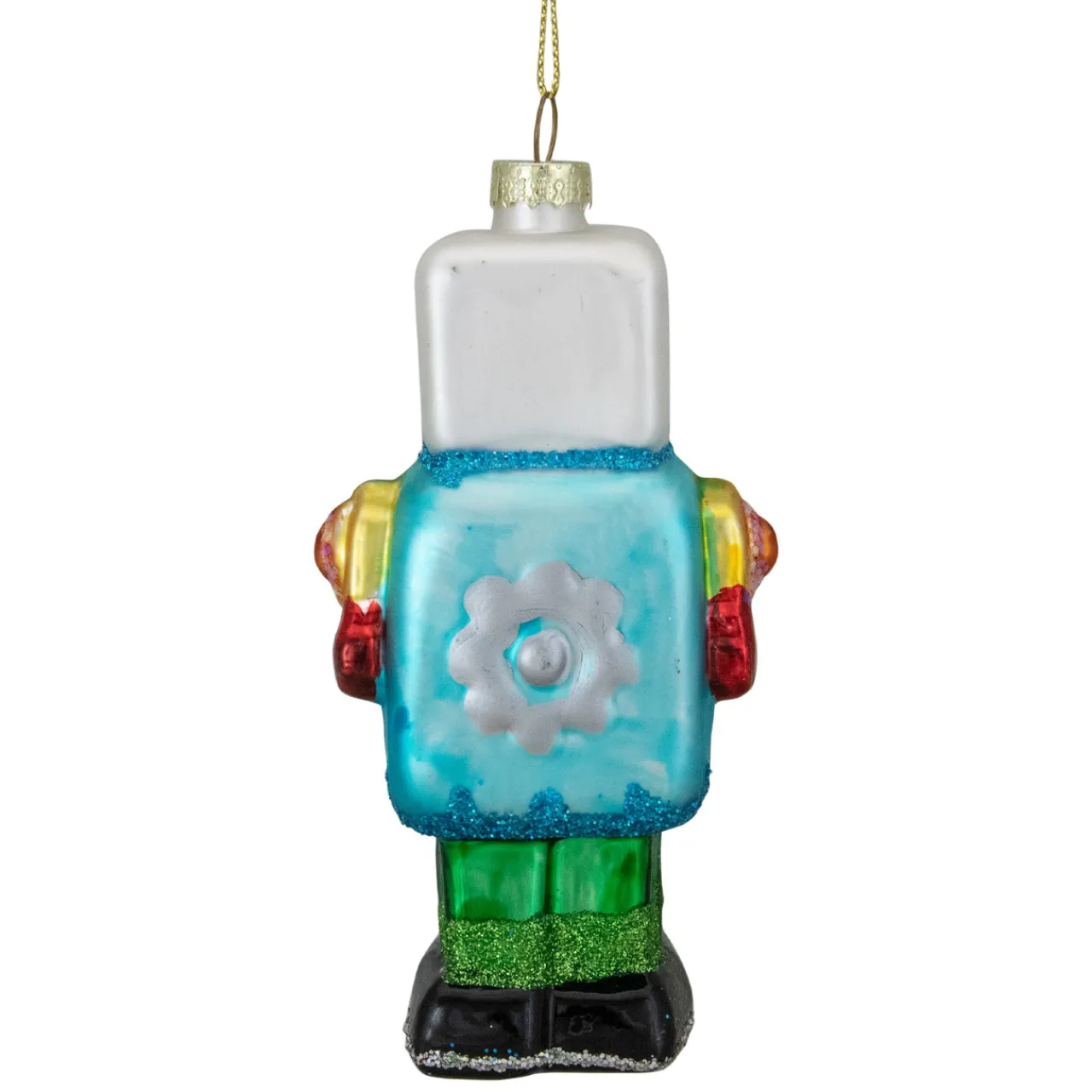 Outlet 4.75" Multi-Colored Glass Robot Christmas Ornament Fantasy & Sci-Fi