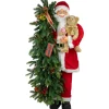 48" Musical Santa Claus with Lighted Christmas Tree and Teddy Bear Standing Christmas Figure Santa Claus