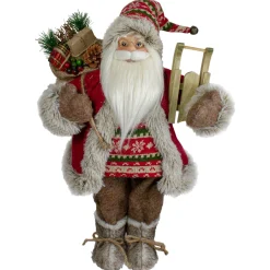 Clearance 18" Nordic Santa Christmas Figure with Sled Santa Claus