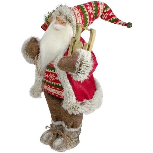Clearance 18" Nordic Santa Christmas Figure with Sled Santa Claus