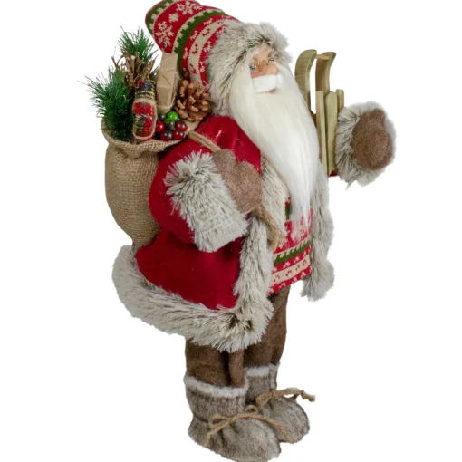 Clearance 18" Nordic Santa Christmas Figure with Sled Santa Claus