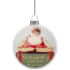 Clearance 3" Norman Rockwell 'No Christmas Problem Now' Glass Disc Ornament Disk Ornaments