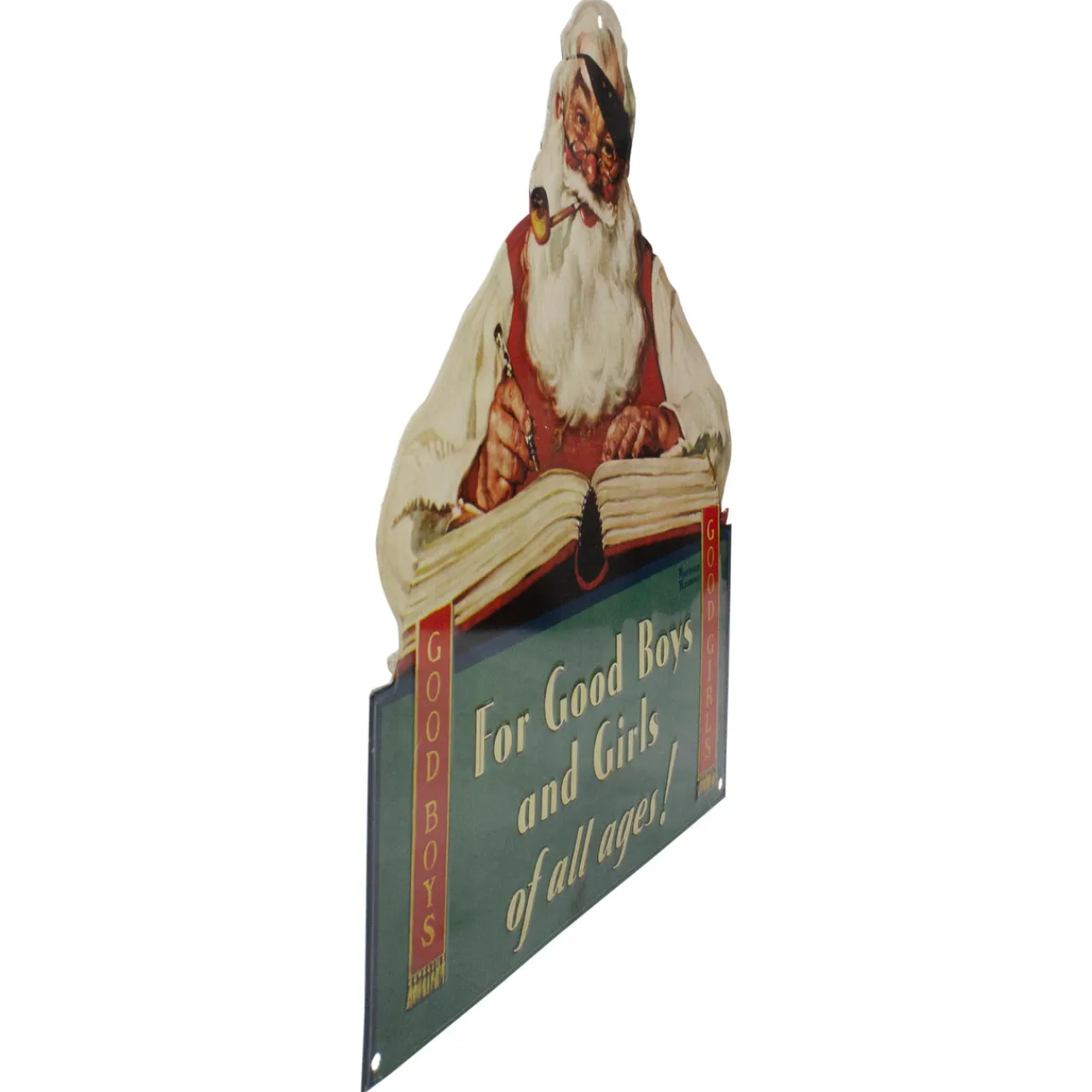 Clearance 12.5" Norman Rockwell 'No Christmas Problem Now' Tin Wall Art Door