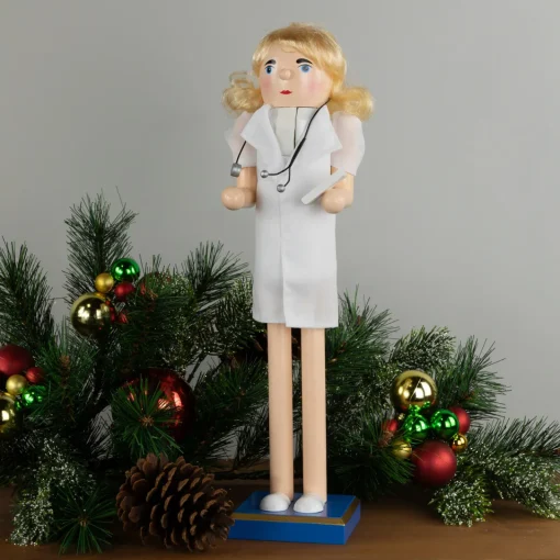 Outlet 15" Nurse Christmas Nutcracker with Stethoscope Nutcrackers