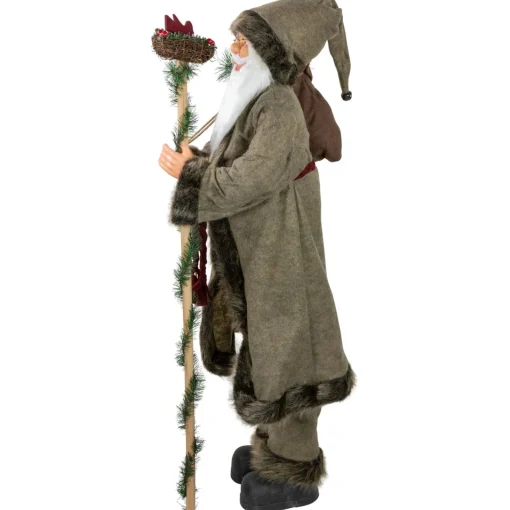 Sale 48" Olive Green Santa Claus with Gift Bag Standing Christmas Figure Santa Claus