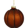 Outlet 3.5" Orange and Black Basketball Glass Christmas Hanging Ornament Sports