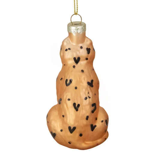 Clearance 3" Orange and Black Glass Leopard Christmas Ornament Animals