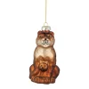 Hot 4" Orange and Black Glass Lion Christmas Ornament Animals