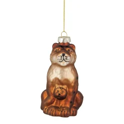 Hot 4" Orange and Black Glass Lion Christmas Ornament Animals