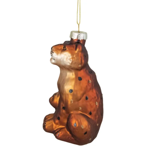 Hot 4" Orange and Black Glass Lion Christmas Ornament Animals