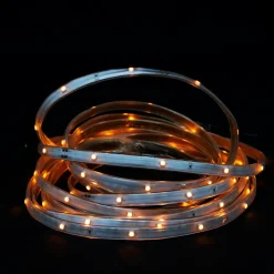 New 18' Orange LED Outdoor Christmas Linear Tape Lighting - White Finish Rope & Tape