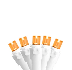 Clearance 50 Orange LED Wide Angle Christmas Lights - 16.25 ft White Wire Led