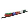21 Pc Green and Red Battery Operated Lighted and Animated Classic Train Set Trains