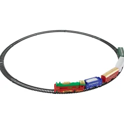 21 Pc Green and Red Battery Operated Lighted and Animated Classic Train Set Trains