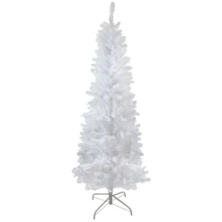 New 6' Pencil White Spruce Artificial Christmas Tree - Unlit Colorful