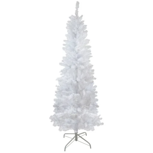 New 6' Pencil White Spruce Artificial Christmas Tree - Unlit Colorful