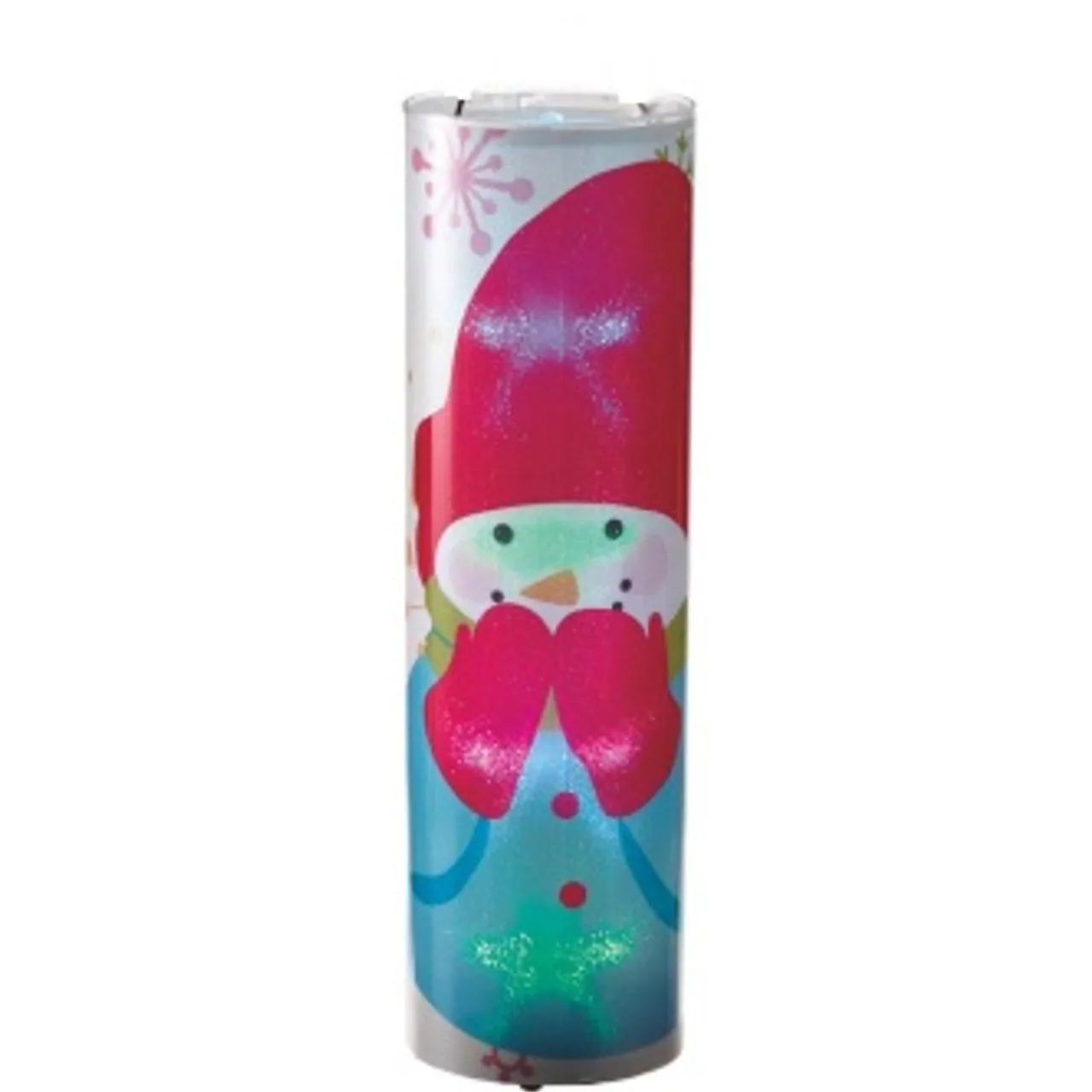 Discount 24" Pink and Blue Bashful Snowman LED Color Changing Light Christmas Lantern Lanterns