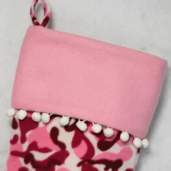 Best 15.75" Pink and Brown Camouflage Christmas Stocking with Cuff Stockings