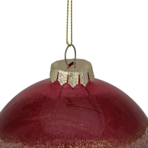 4" Pink and Gold Glitter Frosted Glass Ball Christmas Ornament Glass|Ball Ornaments