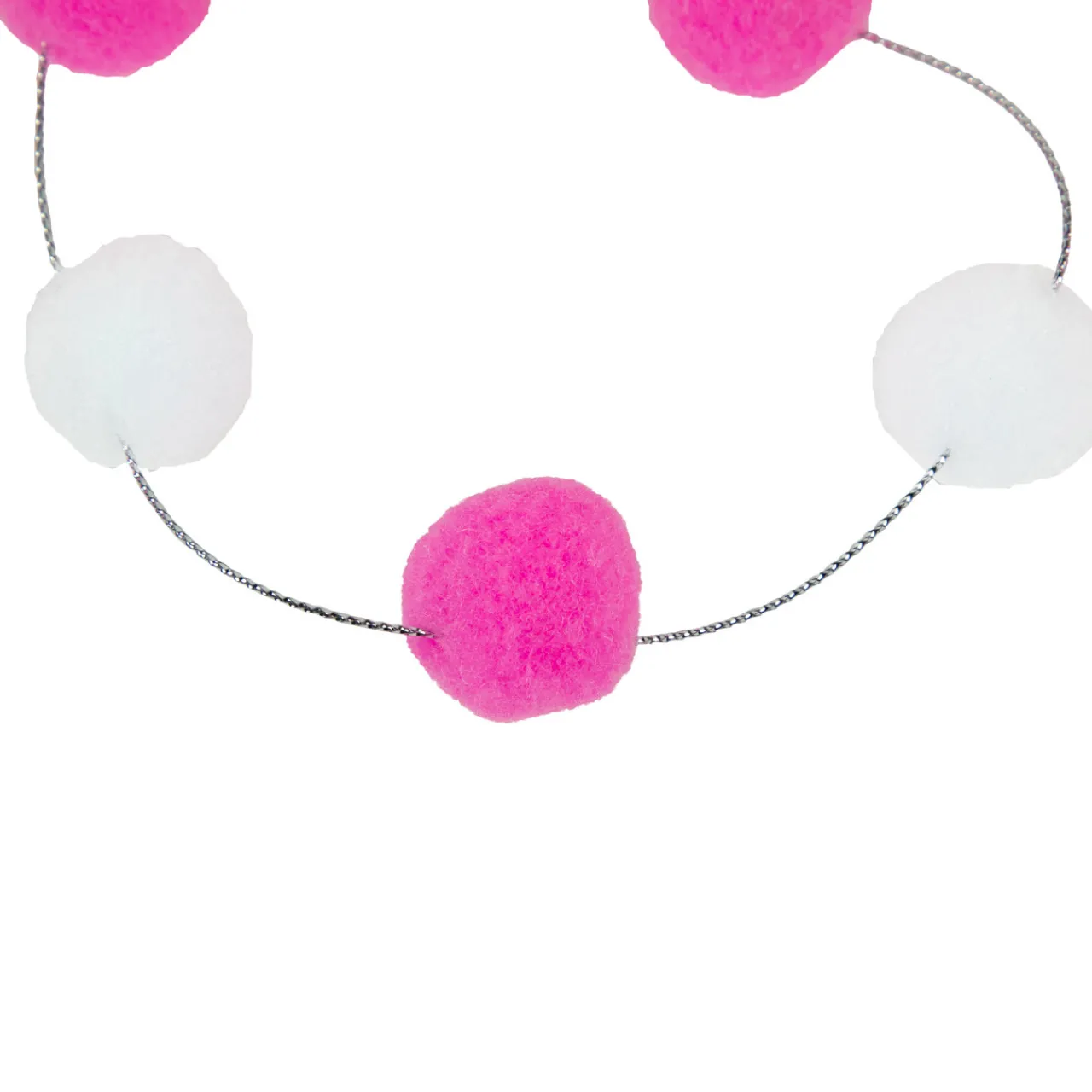 Best 9' Pink and White Plush Snowball Christmas Garland Pre Decorated