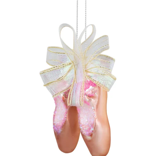 Discount 3" Pink Ballerina Slippers Glass Christmas Ornament Fashion & Beauty