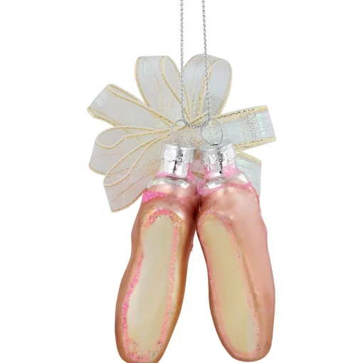 Discount 3" Pink Ballerina Slippers Glass Christmas Ornament Fashion & Beauty