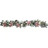 Best 6' Pink Floral and Ball Ornament Frosted Pine Artificial Christmas Garland Pre Decorated